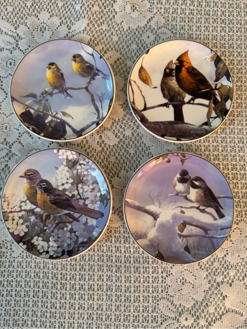 Set of 4 collector plates "The 4 Seasons" by artist Mario Fernandez